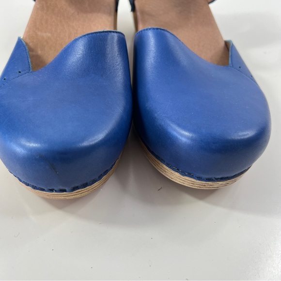 Dansko Blue Leather Clogs Sandals Maisie Cobalt Sz 41 10.5-11 Made in Italy - Picture 4 of 12